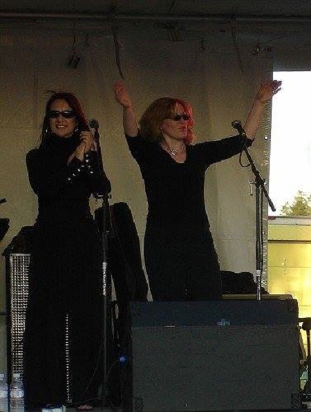 Nancy & Thea firing up a festival crowd